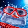 Red anti-fog swimming goggles are suitable for both men and women, providing a comfortable fit for high-definition vision Specification image
